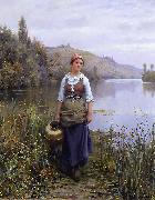 Daniel Ridgeway Knight By the Riverside oil painting picture wholesale